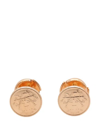 Pre-owned Hermes 2010s Exlibris Tpm Earrings In Pink