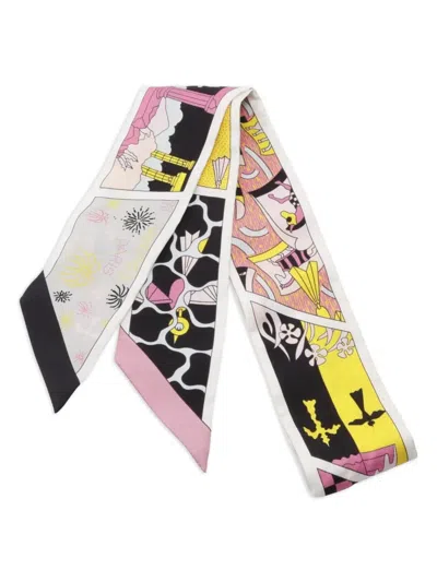 Pre-owned Hermes 2010s Factory Suite Ribbon Scarf In Pink