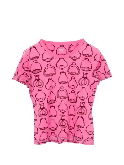 Pre-owned Hermes 2010s Fantaisie D'etrier T-shirt In Pink
