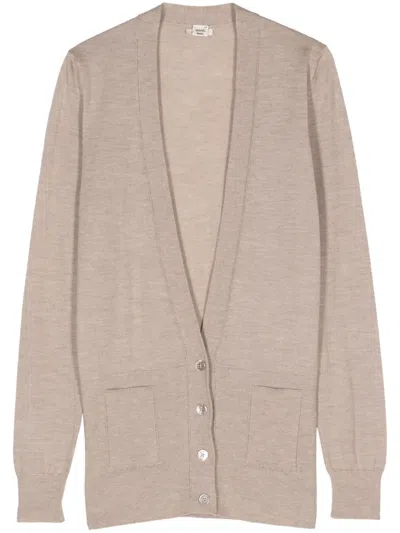 Pre-owned Hermes 2010s Fine-knit Cardigan In Neutrals