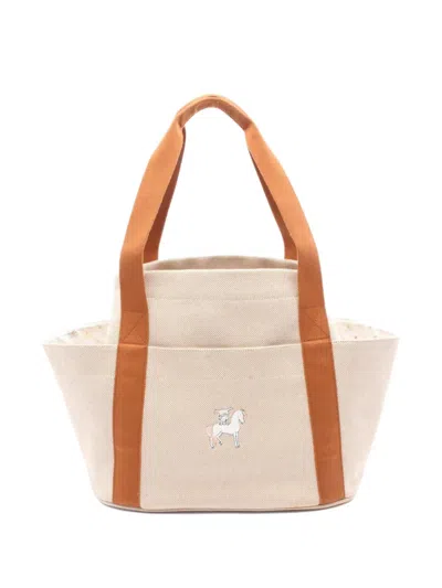Pre-owned Hermes 2010s Gabriel Mothers Tote Bag In Neutral