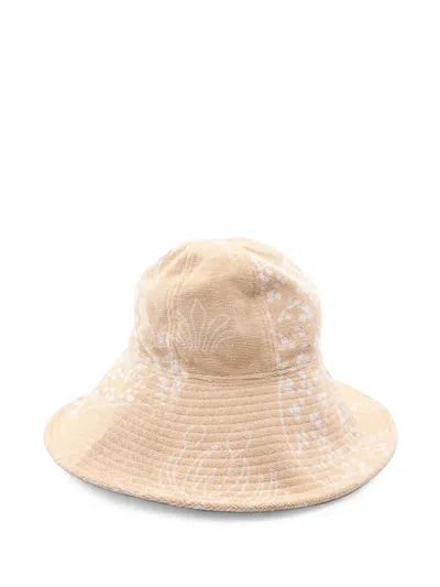 Pre-owned Hermes 2010s Gene Les Leopards Bucket Hat In Neutrals