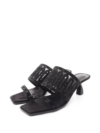 Pre-owned Hermes 2010s Gioia Heeled Sandals In Black