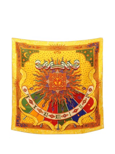 Pre-owned Hermes 2010s Gloria Soli Scarf In Yellow