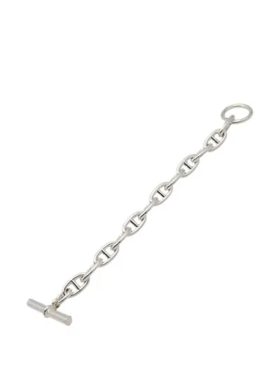 Pre-owned Hermes 2010s Gm Chaîne D'ancre Bracelet In Silver
