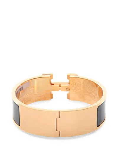 Pre-owned Hermes 2010s Gm Click Clack Bangle In Gold
