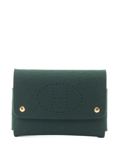 Pre-owned Hermes 2010s Gm Etuicult Pouch In Green