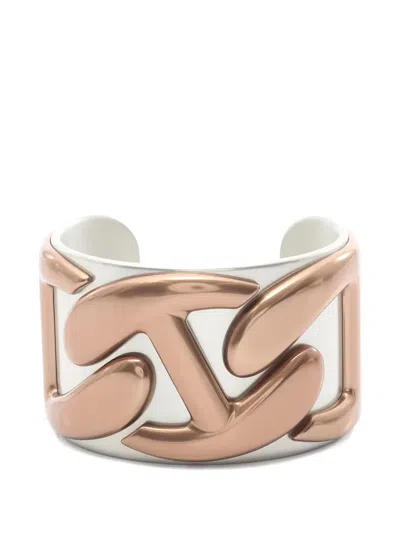 Pre-owned Hermes 2010s Gp Nautic Chain Bangle Bracelet In Silver