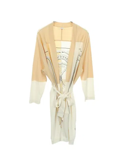 Pre-owned Hermes 2010s Grand Tralala Color-block Cardigan In Neutral