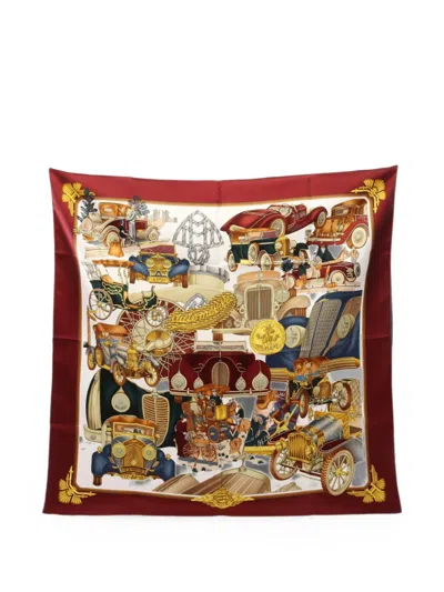 Pre-owned Hermes 2010s Graphic-print Scarf In Red