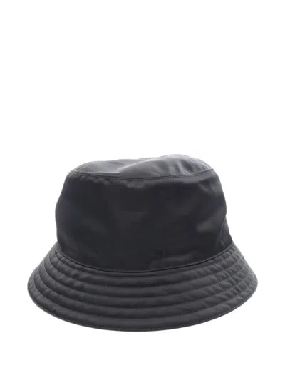 Pre-owned Hermes 2010s H Embroidered Bucket Hat In Black
