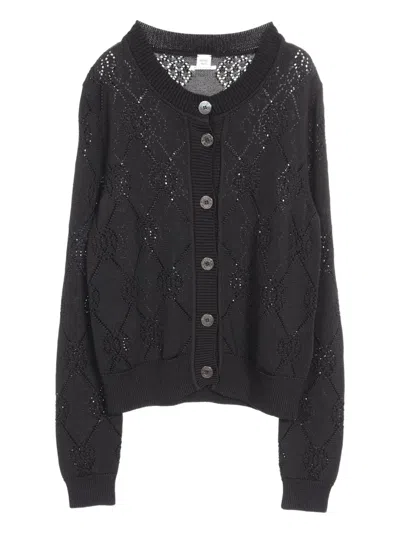 Pre-owned Hermes 2010s H Lift Pattern Sweater In Black