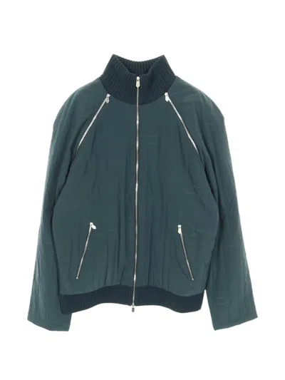 Pre-owned Hermes 2010s H-pattern Colour-block Jacket In Blue