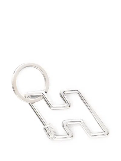 Pre-owned Hermes 2010s H To Speed Key Ring In Silver