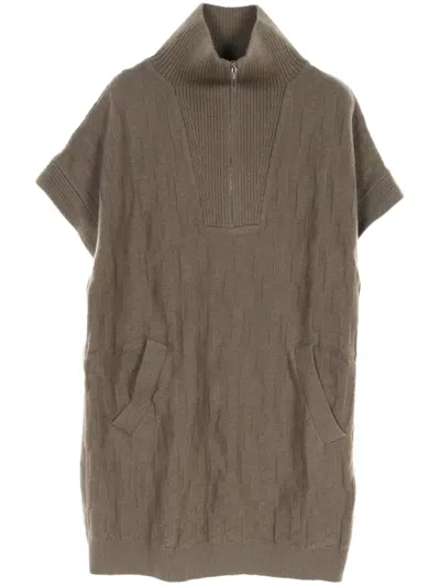 Pre-owned Hermes 2010s Half Zip-up Sweater In Neutrals