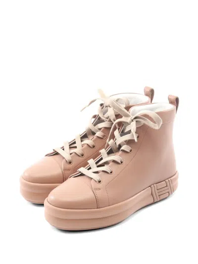 Pre-owned Hermes 2010s Happiness High-top Sneakers In Pink