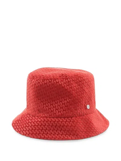 Pre-owned Hermes 2010s Harper H Pattern Bucket Hat In Red