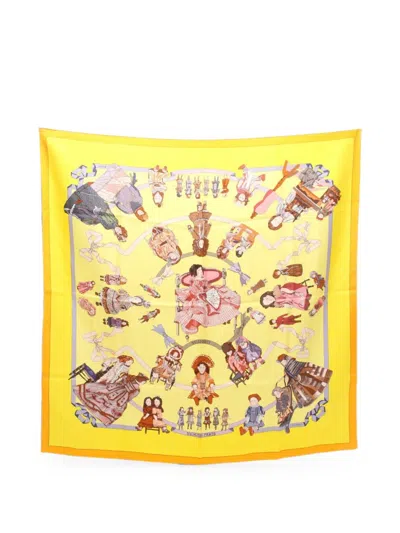 Pre-owned Hermes 2010s Hello Dolly Scarf In Yellow