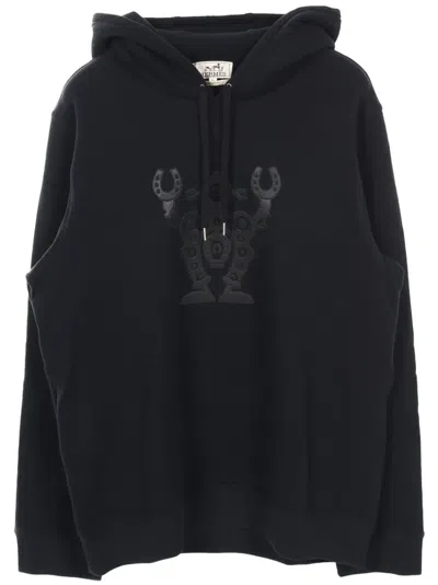 Pre-owned Hermes 2010s Hello Mister Falier Hoodie In Black
