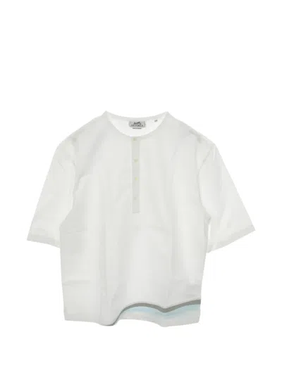 Pre-owned Hermes 2010s Henley-neck Shirt In White