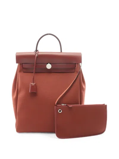Pre-owned Hermes 2010s Herbag Zip Backpack In Brown