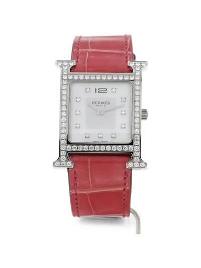 Pre-owned Hermes 2010s Heure H 30mm Watch In White