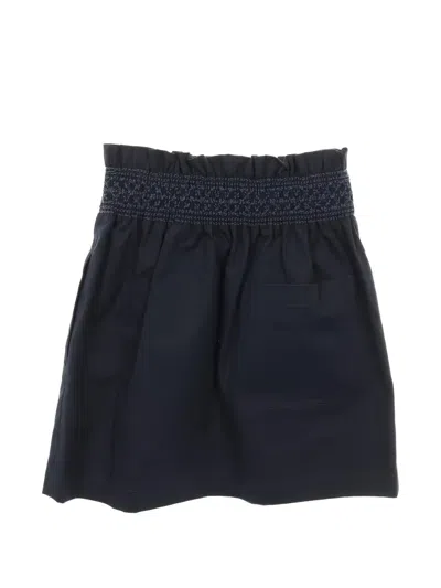 Pre-owned Hermes 2010s High-waist Smock Mini Skirt In Blue