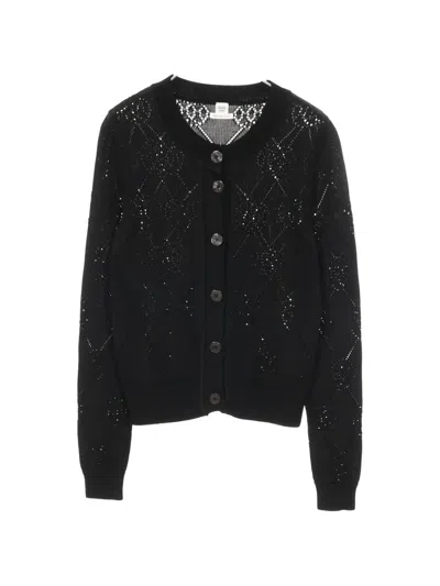 Pre-owned Hermes 2010s H-lift Crew-neck Cardigan In Black