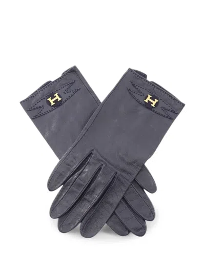 Pre-owned Hermes 2010s H-logo Gloves In Blue