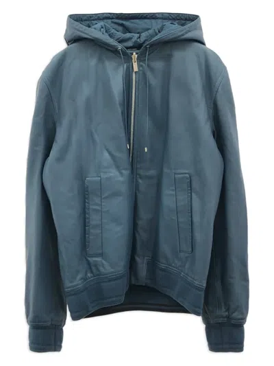 Pre-owned Hermes 2010s Hooded Reversible Jacket In Blue
