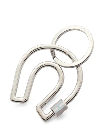 Pre-owned Hermes 2010s Horse Keyring In Silver