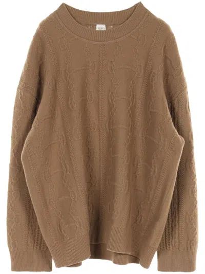 Pre-owned Hermes 2010s Horsebit-detail Sweater In Brown