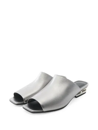 Pre-owned Hermes 2010s Idole Mule Sandals In Silver