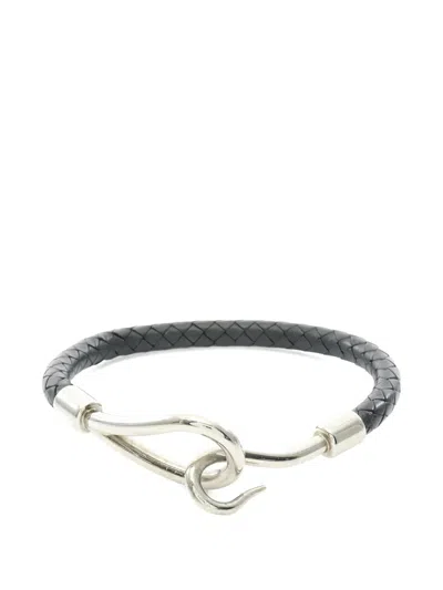 Pre-owned Hermes 2010s Jumbo Braided Bracelet In Silver