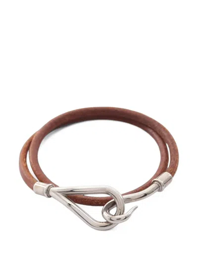 Pre-owned Hermes 2010s Jumbo Hook-fastening Bracelet In Silver