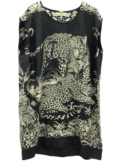 Pre-owned Hermes 2010s Jungle Club Mini Dress In Blue