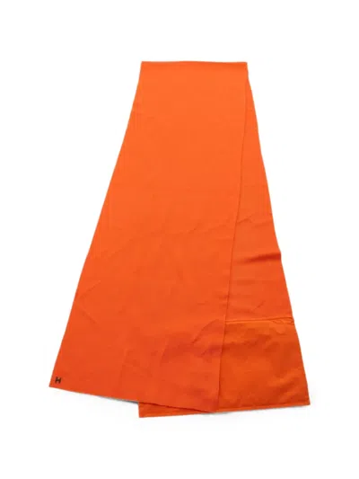 Pre-owned Hermes 2010s Just In Case Scarf In Orange