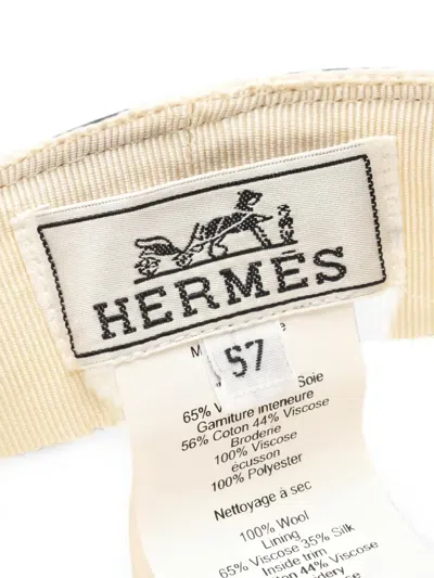 Pre-owned Hermes 2010s Kabul Ann Finesse Hat In Neutral