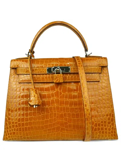 Pre-owned Hermes 2010 Kelly 28 Tote Bag In ブラウン