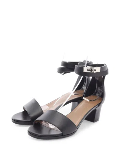 Pre-owned Hermes 2010s Kelly Buckle Sandals In Black