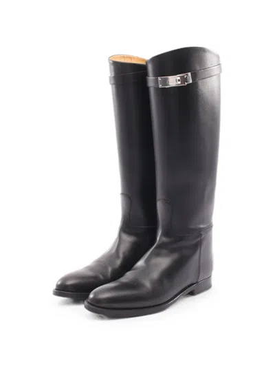 Pre-owned Hermes 2010s Kelly Jumping Knee-high Boots In Black