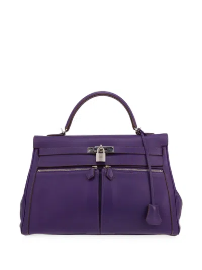 Pre-owned Hermes 2010s Kelly Lakis Handbag In Purple
