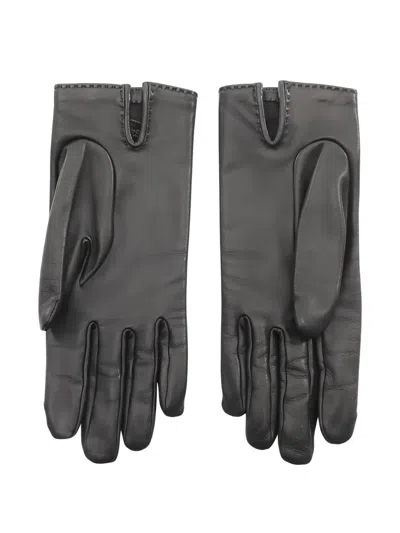 Pre-owned Hermes 2010s Kelly Leather Gloves In Black