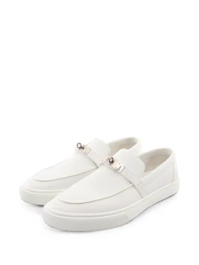 Pre-owned Hermes 2010s Kelly Slip-on Trainers In White