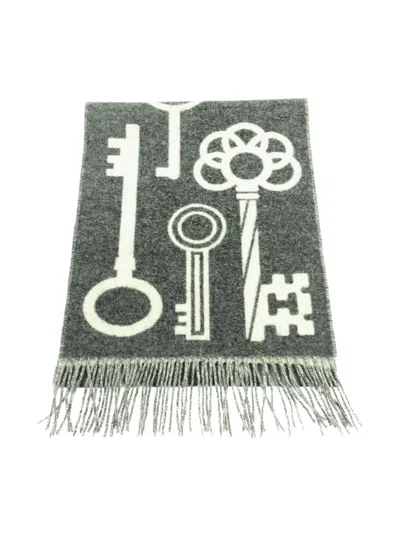 Pre-owned Hermes 2010s Key-motif Wool Scarf