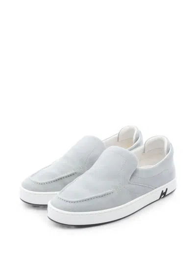 Pre-owned Hermes 2010s Kiddie Suede Sneakers In Grey