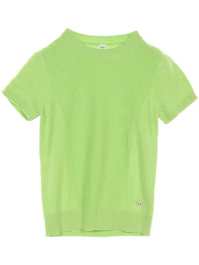Pre-owned Hermes 2010s Knit Cashmere Sweater In Green