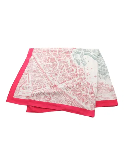 Pre-owned Hermes 2010s La Cite Cavaliere 140 Shawl In White
