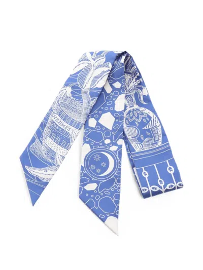 Pre-owned Hermes 2010s La Danse Des Amazones Scarf In Blue