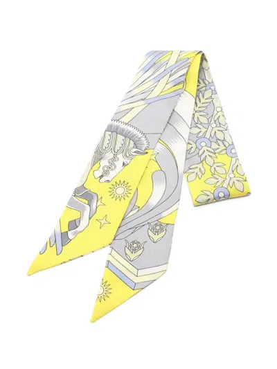 Pre-owned Hermes 2010s La Source De Pegase Scarf In Blue